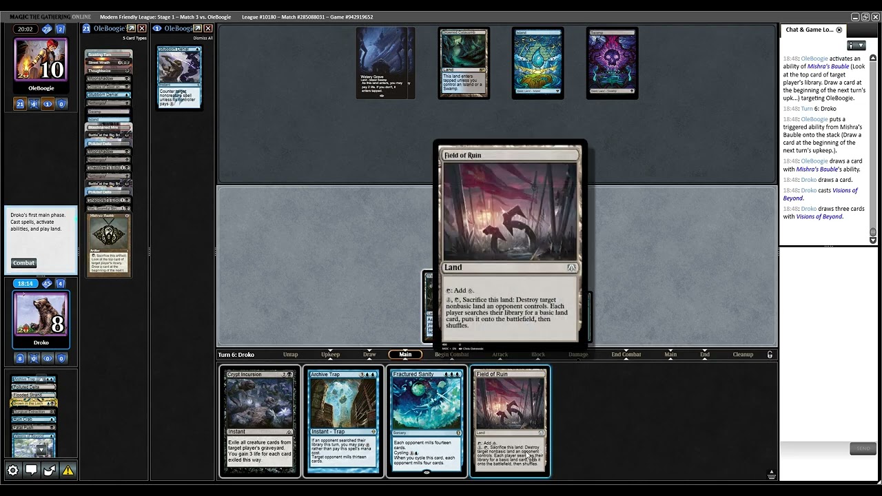MTG Modern UB mill vs Death´s Shadow