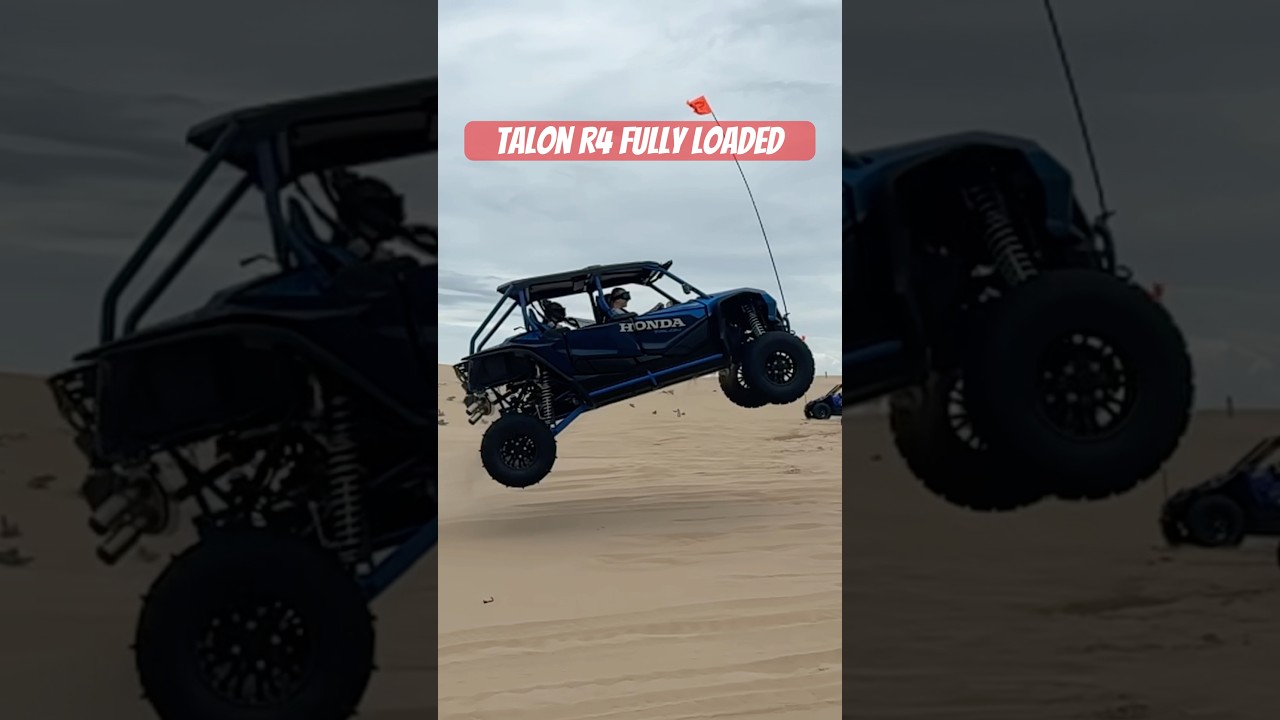 Honda Talon R4 full passenger jump. Silver Lake Sand Dunes. #slsd #hondatalon #jumping #sxs #trust