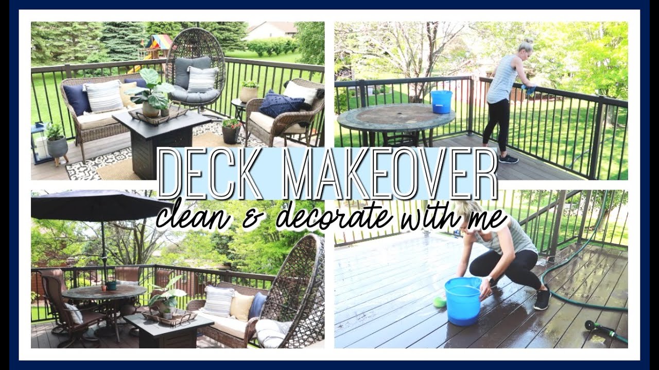 SUMMER DECK CLEAN & DECORATE WITH ME! | FARMHOUSE PATIO DECOR IDEAS