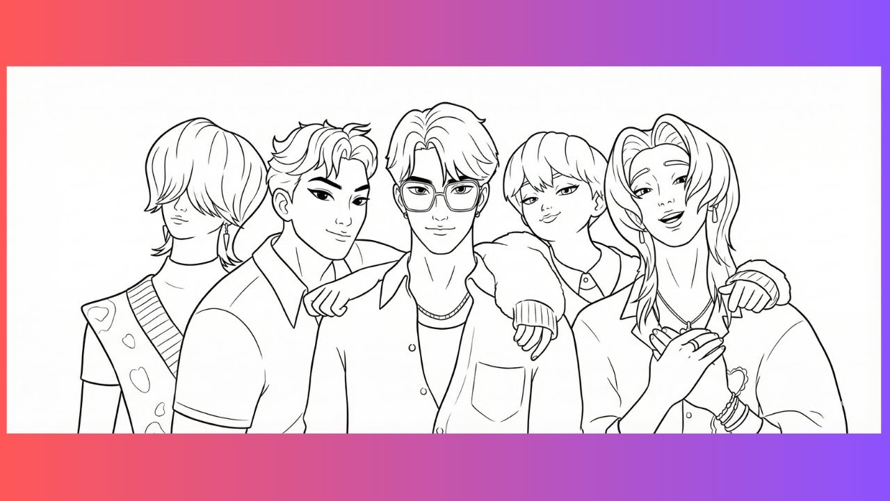 Satisfying Coloring Video ✨ | K-Pop Demon Hunters Boys