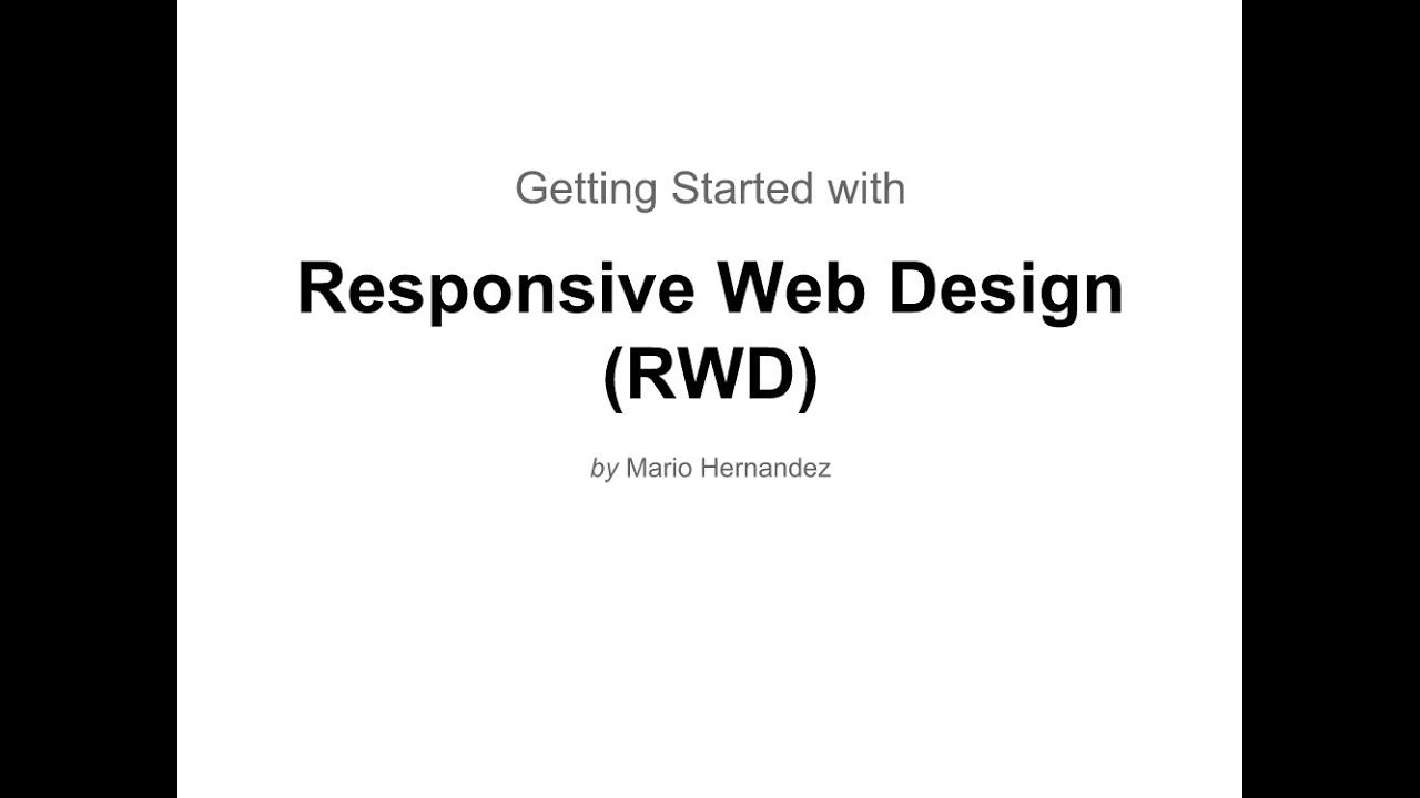 Getting Started with Responsive Web Design