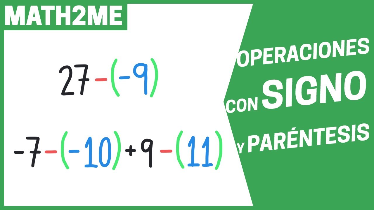 OPERACIONES de NÚMEROS con SIGNO y PARÉNTESIS desde CERO