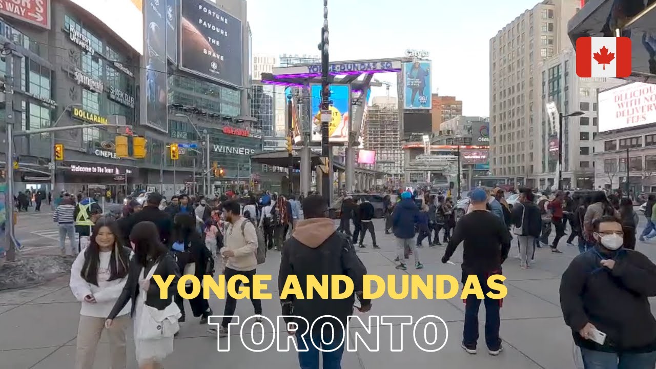 TORONTO'S YONGE and DUNDAS Square is back to NORMAL , Walking Tour 2022 4K