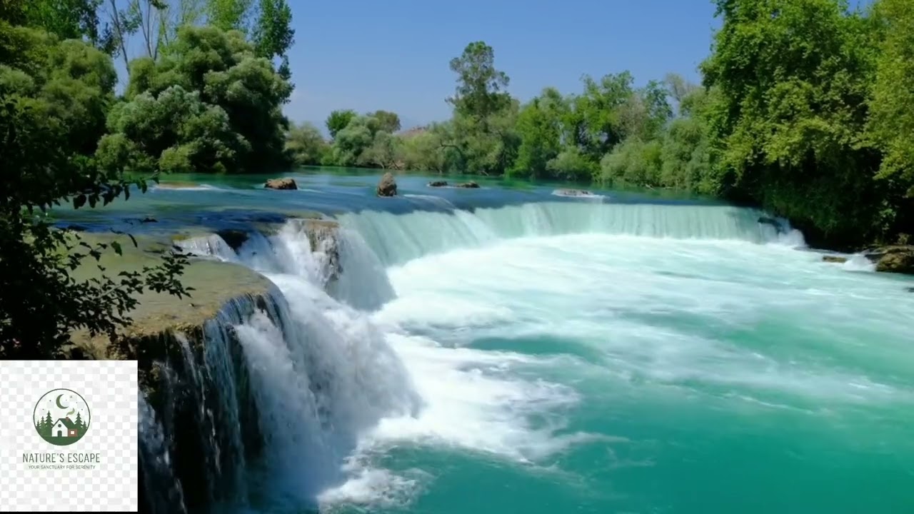 Turquoise Waterfall - Relaxing Nature Sounds | Nature's Escape