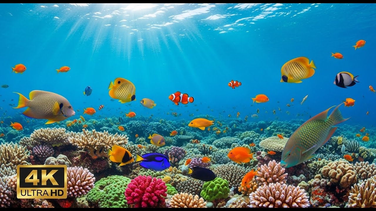 🌊 Underwater Paradise 4K – Beautiful Aquarium Fish with Relaxing Music for Sleep & Stress Relief