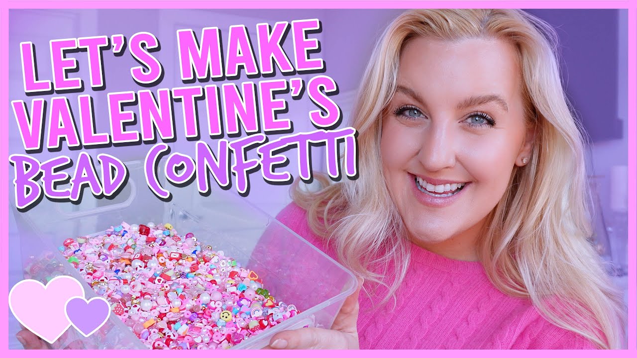 Make Valentine's Day Bead Confetti With Me ASMR 🎧💗 (how I make bead confetti for my small business)