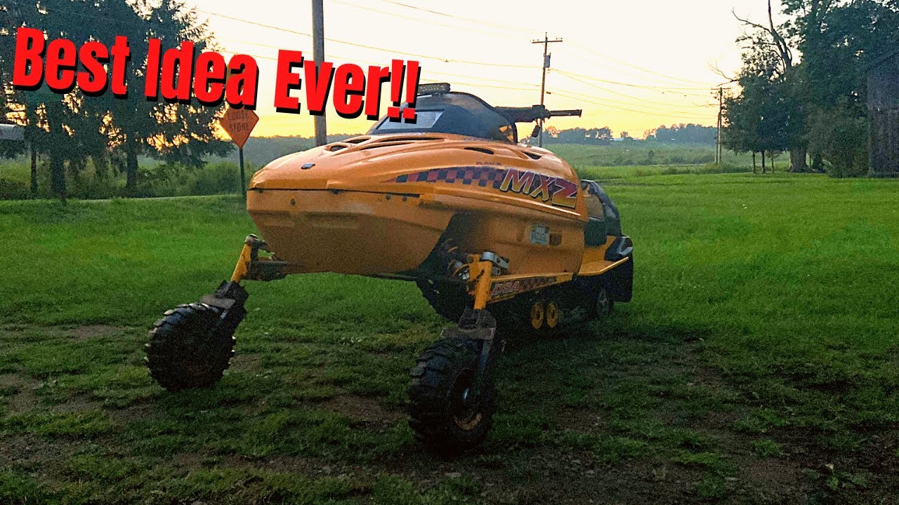 We Put Wheels on a Snowmobile!! (It might kill us...)