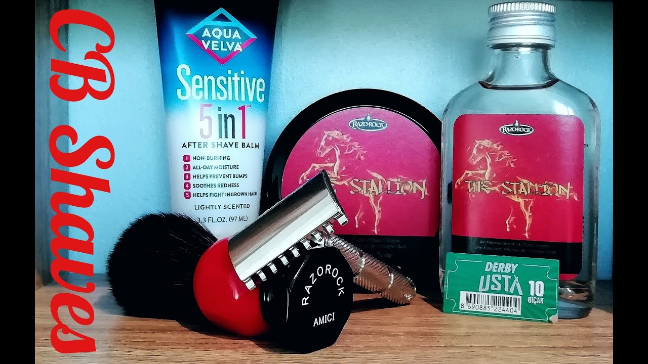 An All RazoRock Shave/RazoRock Game Changer 84P JAWS/RazoRock The Stallion Soap/RazoRock AMICI Brush