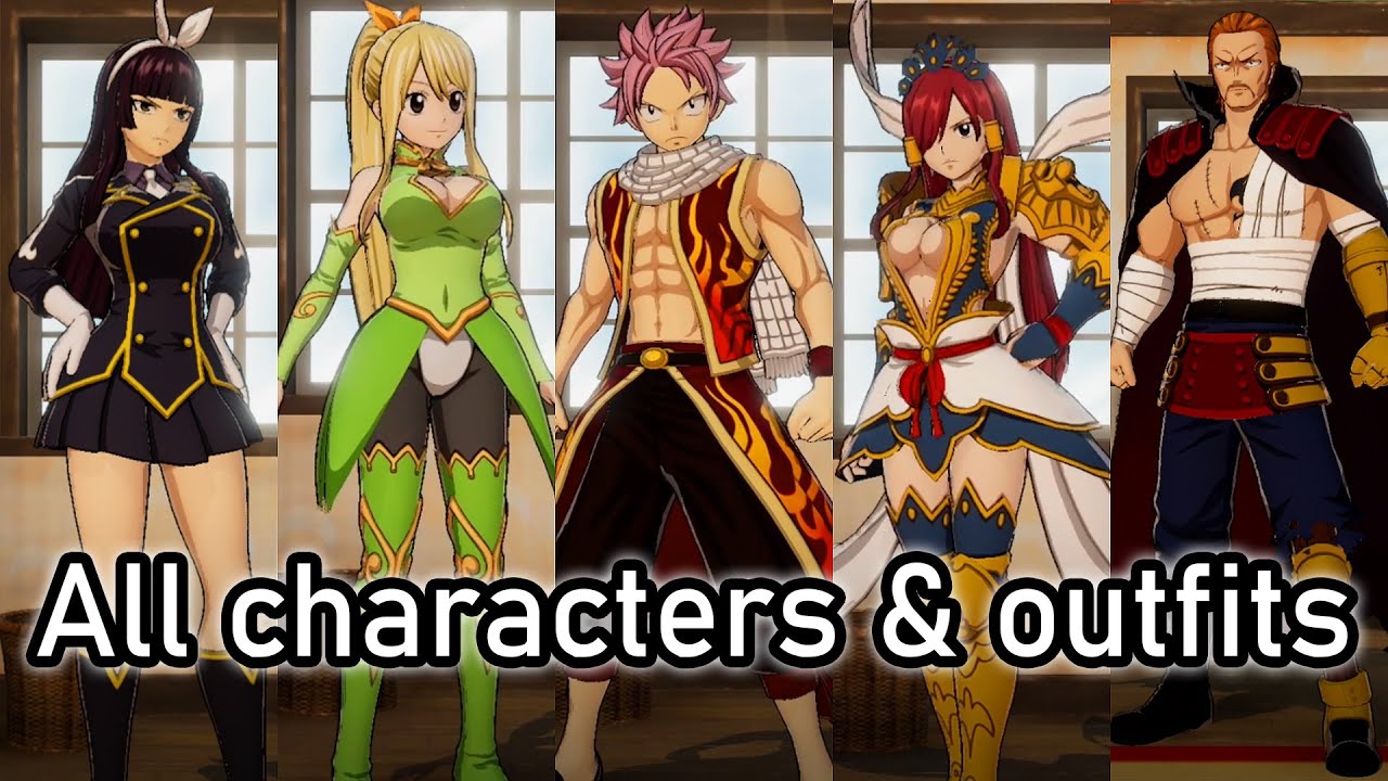 All Playable Characters and unlockable Outfits & Costumes Showcase | Fairy Tail Game (PS4 PRO)