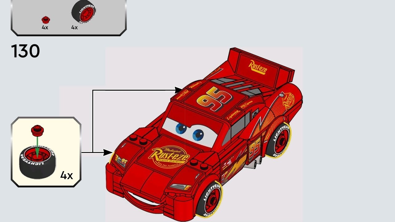 How to build Lego Lighting McQueen! Tutorial 