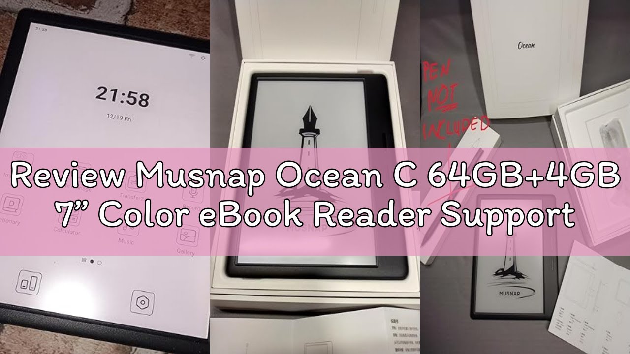 Review Musnap Ocean C 64GB+4GB 7” Color eBook Reader Supports Handwriting, 7” Color E-Ink Paper Tabl