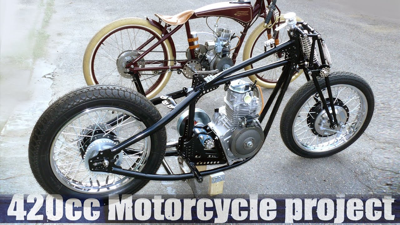 420cc custom bike. Painted and assembled chassis.
