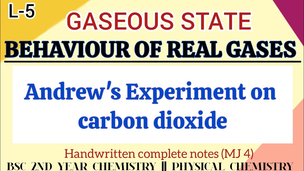 Andrew's experiment on carbon dioxide|| Bsc 2nd year Chemistry Major 4|| ch 3 Gaseous State #vbu NEP