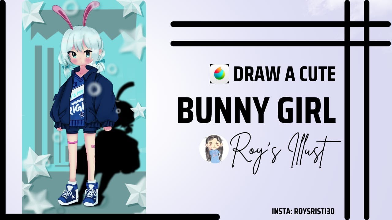 Draw a Cute Bunny Girl ! How to Make 2D Art Look 3D ! Roy's Illust