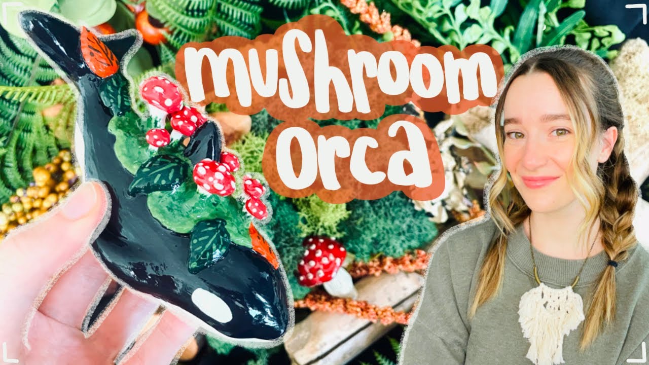 Making a Mushroom Orca Whale // Air Dry Clay DIY
