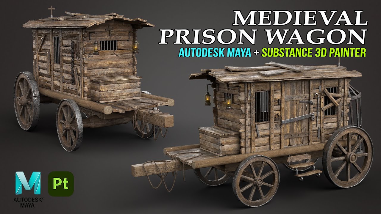 Medieval Prison Wagon | Autodesk Maya + Substance 3D Painter