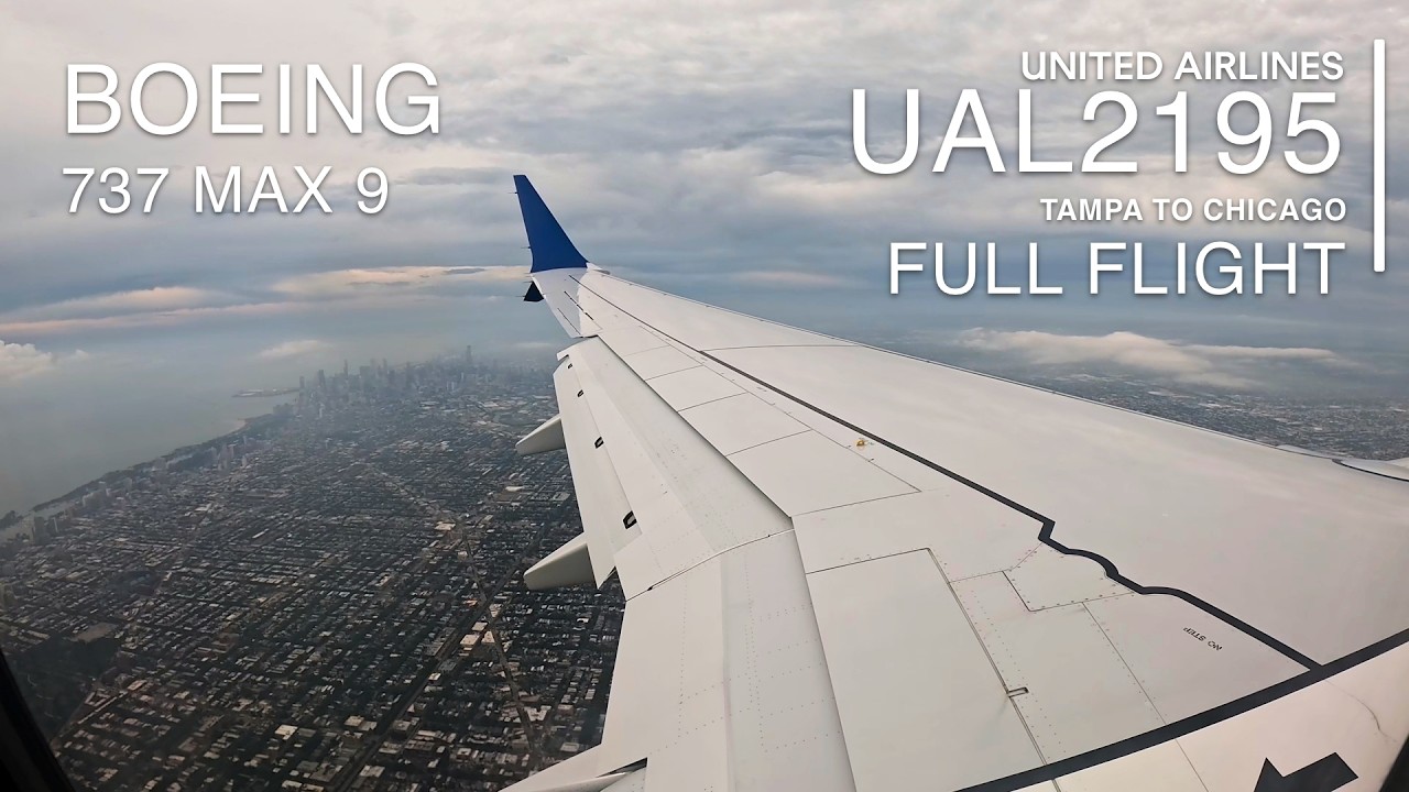 FULL FLIGHT [4K]: Tampa to Chicago  | United Airlines UAL2195 - Boeing 737 MAX 9 - TPA to ORD