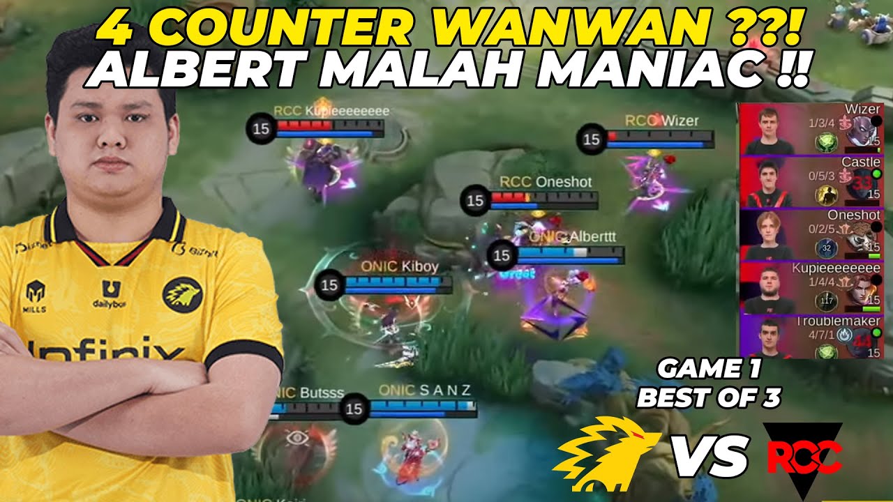 ALBERTTT VS 4 COUNTER WANWAN, MALAH MANIAC!! - ONIC vs RCC Game 1 - #KBreakdown