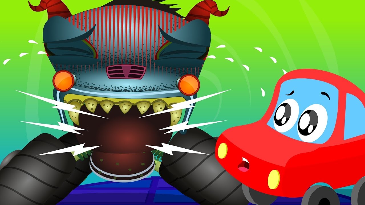 Monster Truck Was Hunting | Little Red Car Videos For Children