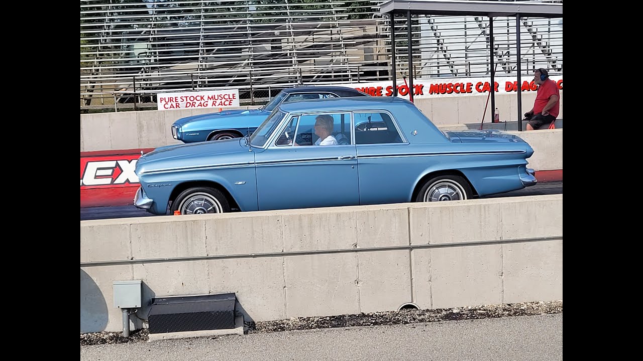 2024 Pure Stock Muscle Car Drag Race.  64 Studebaker Daytona vs 69 Pontiac Firebird 400.