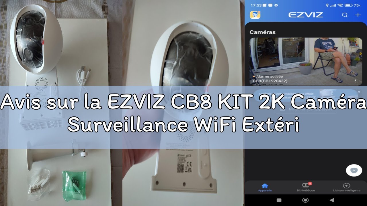 Avis sur la EZVIZ CB8 KIT 2K Caméra Surveillance WiFi Extérieure sans Fil, Solaire, Batterie 10400mA