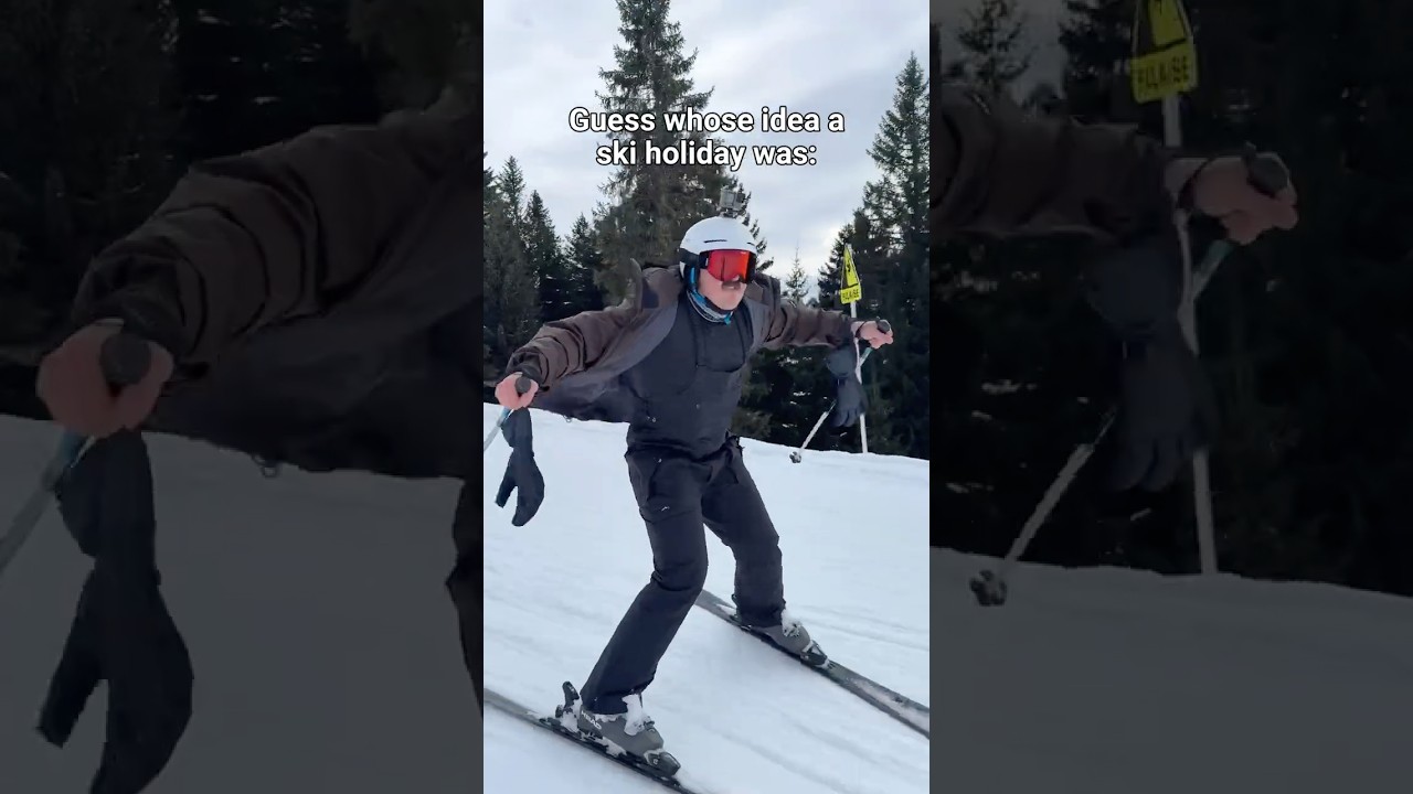 Угадайте, кому пришла в голову идея отправиться в лыжный отпуск? 🎿🫠👀 #лыжи #катаниеналыжах #комед...