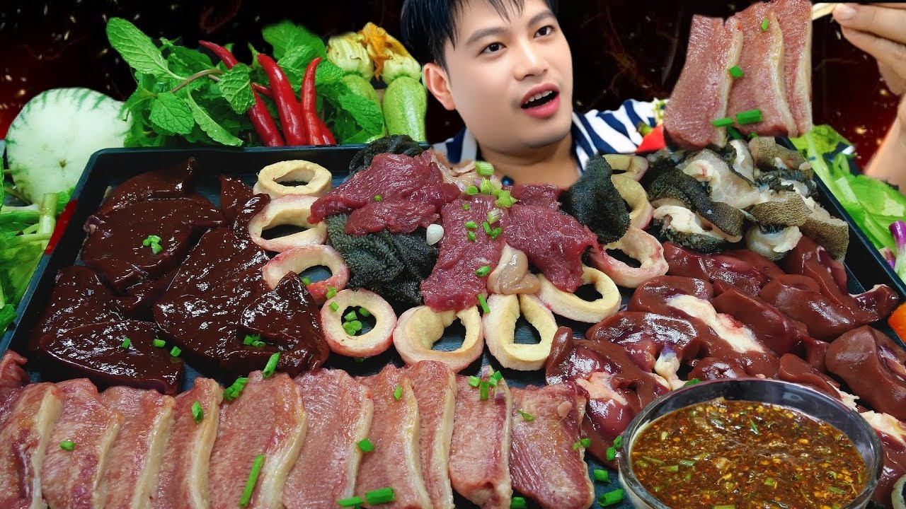 จัดไปชุดใหญ่ไฟกระพริบรวมมิตรสดๆ Thai food ASMR 