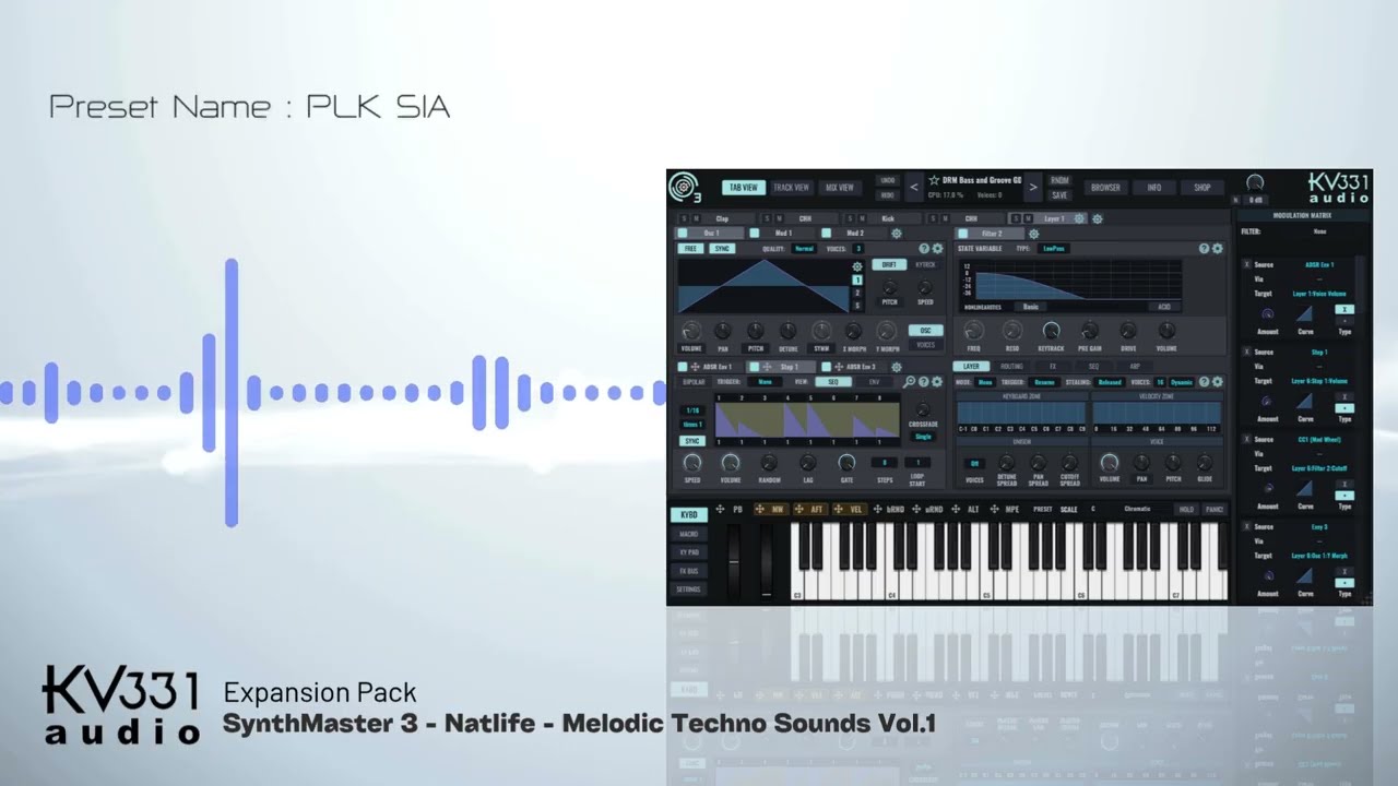 Natlife Melodic Techno Sounds Volume 1 for SynthMaster 3 audio demo
