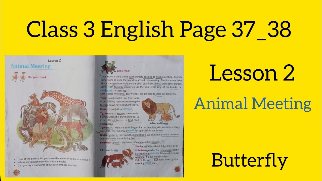 Class 3 English Page 37_38_তৃতীয় শ্রেণি ইংরেজি ৩৭_৩৮ পৃষ্ঠা।_Animal Meeting