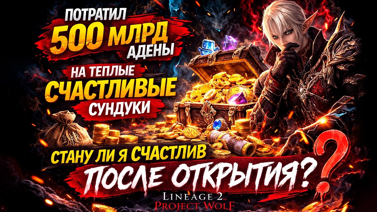500 МЛРД АДЕНЫ НА СЧАСТЛИВЫЕ СУНДУКИ 😱 СТАНУ ЛИ Я СЧАСТЛИВ? Lineage 2 Wolf