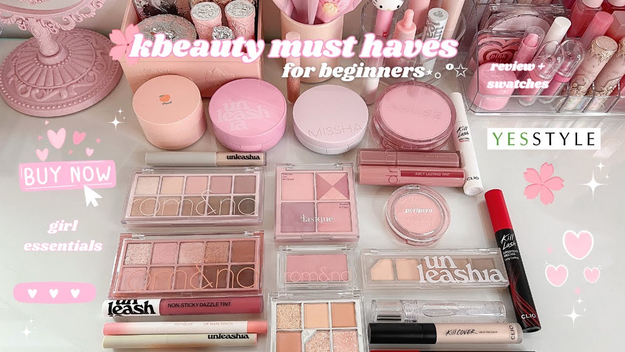 kbeauty must haves for beginners 🌸🦢|| review, swatches & girl essentials⋆｡°✩
