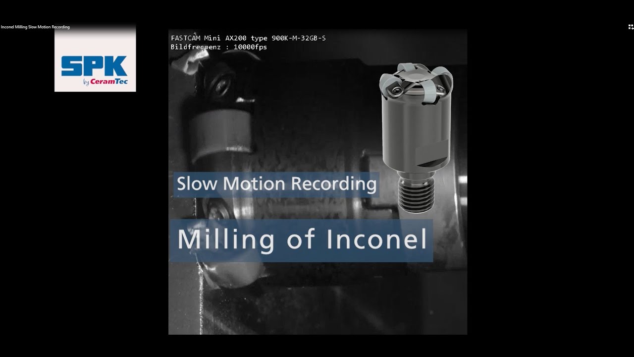 Inconel milling, slow-motion recording