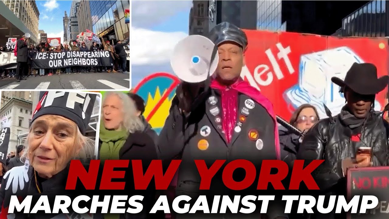 New York City MARCHES against Trump: PROTESTS over ICE SHOOTING and VENEZUELA MILITARY ACTION