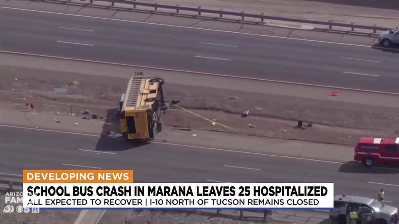 SUV driver arrested after school bus crash near Tucson