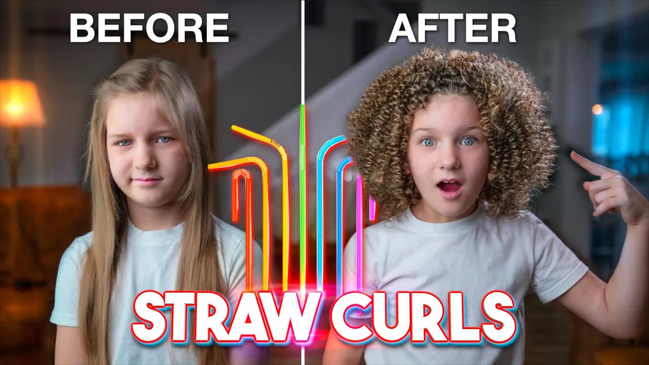 Heatless Curls | Straight to Curly Hair Tutorial | Straw Curls