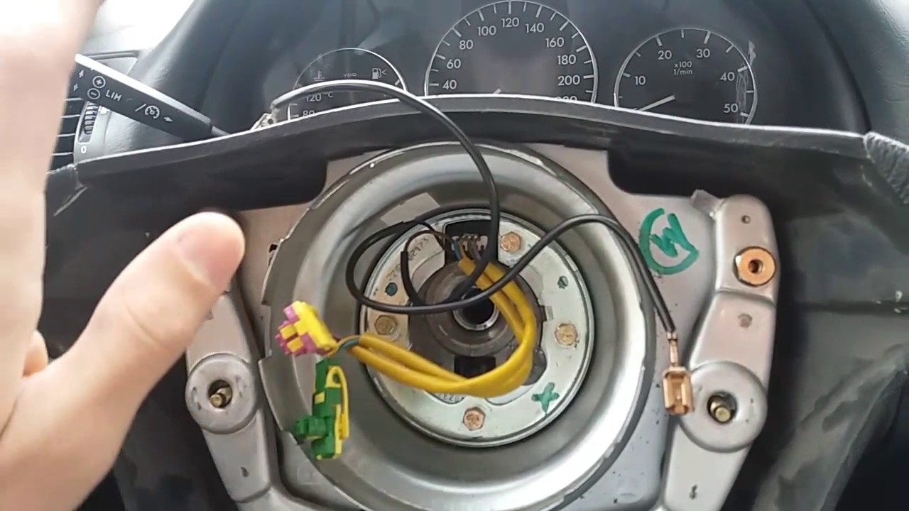 Mercedes ML stearing wheel remove and clock spring change W163 DIY