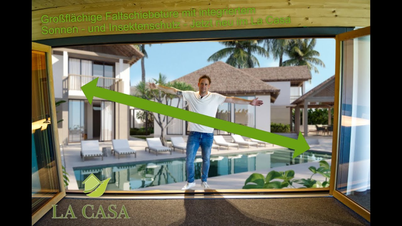 Terrassentür mit integriertem Sonnen- und Insektenschutz