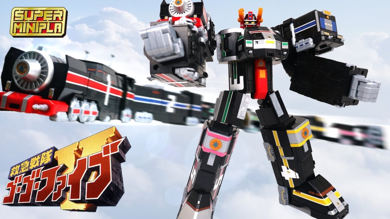 デカい！長い！ｗ🚃🚃🚃🚃🚃【スーパーミニプラ】連結合体グランドライナー【救急戦隊ゴーゴーファイブ】