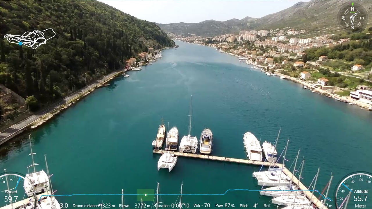 Aerial footage of ACI Marina in Komolac - Dubrovnik