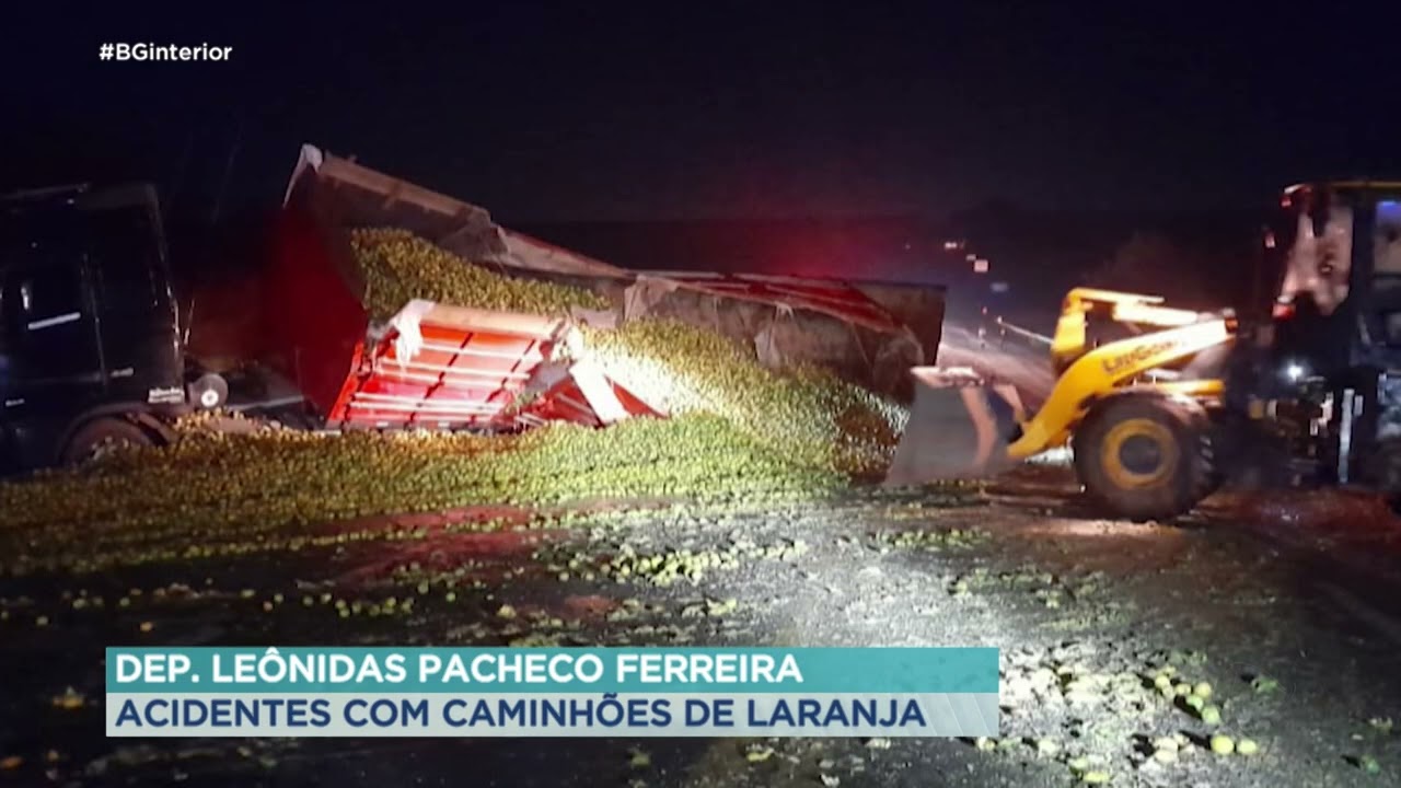 Dois acidentes registrados com caminhões de laranjas em rodovia entre Jau e Bariri