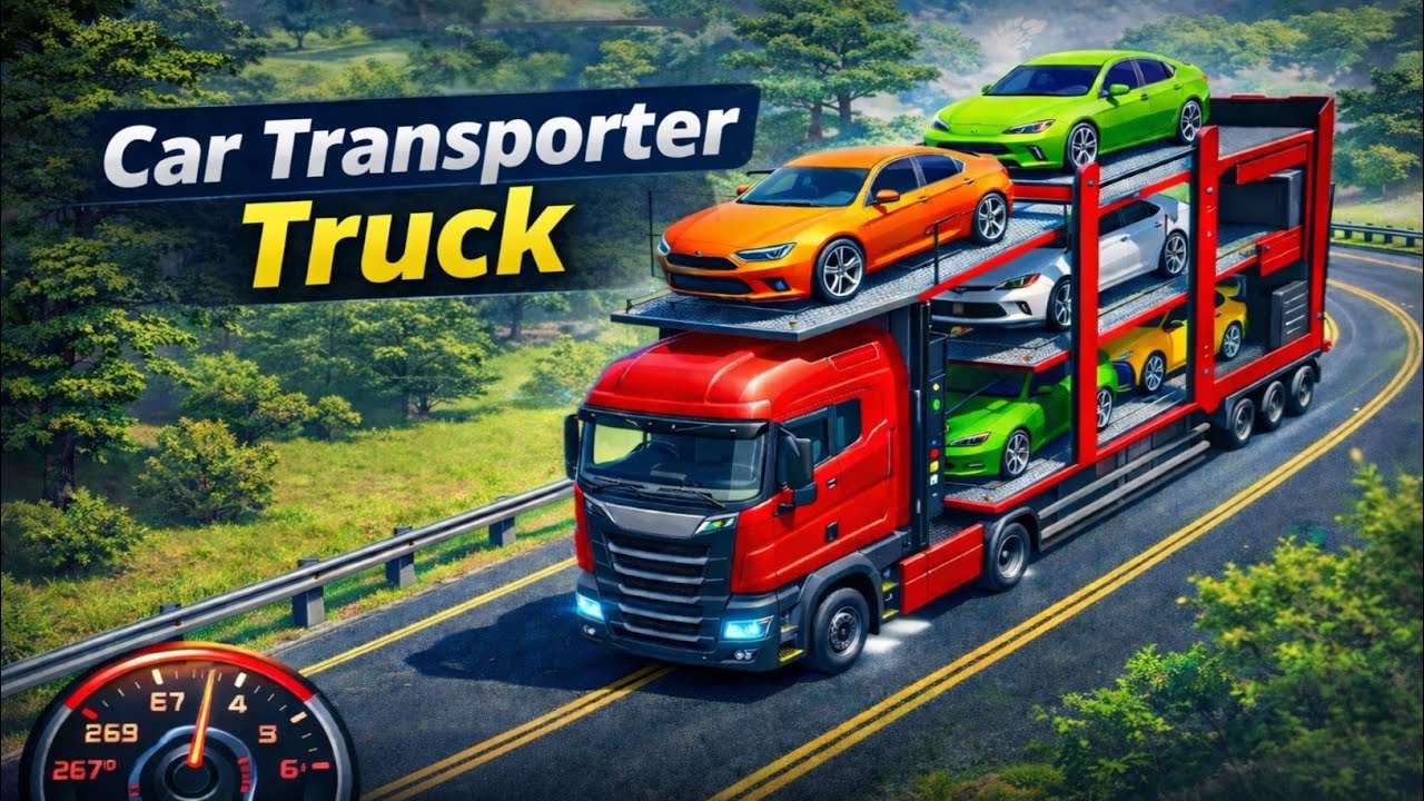 Car Transporter Truck Driving Simulator — cargo transport multistory vehicle  —  GamePlay part 1 
