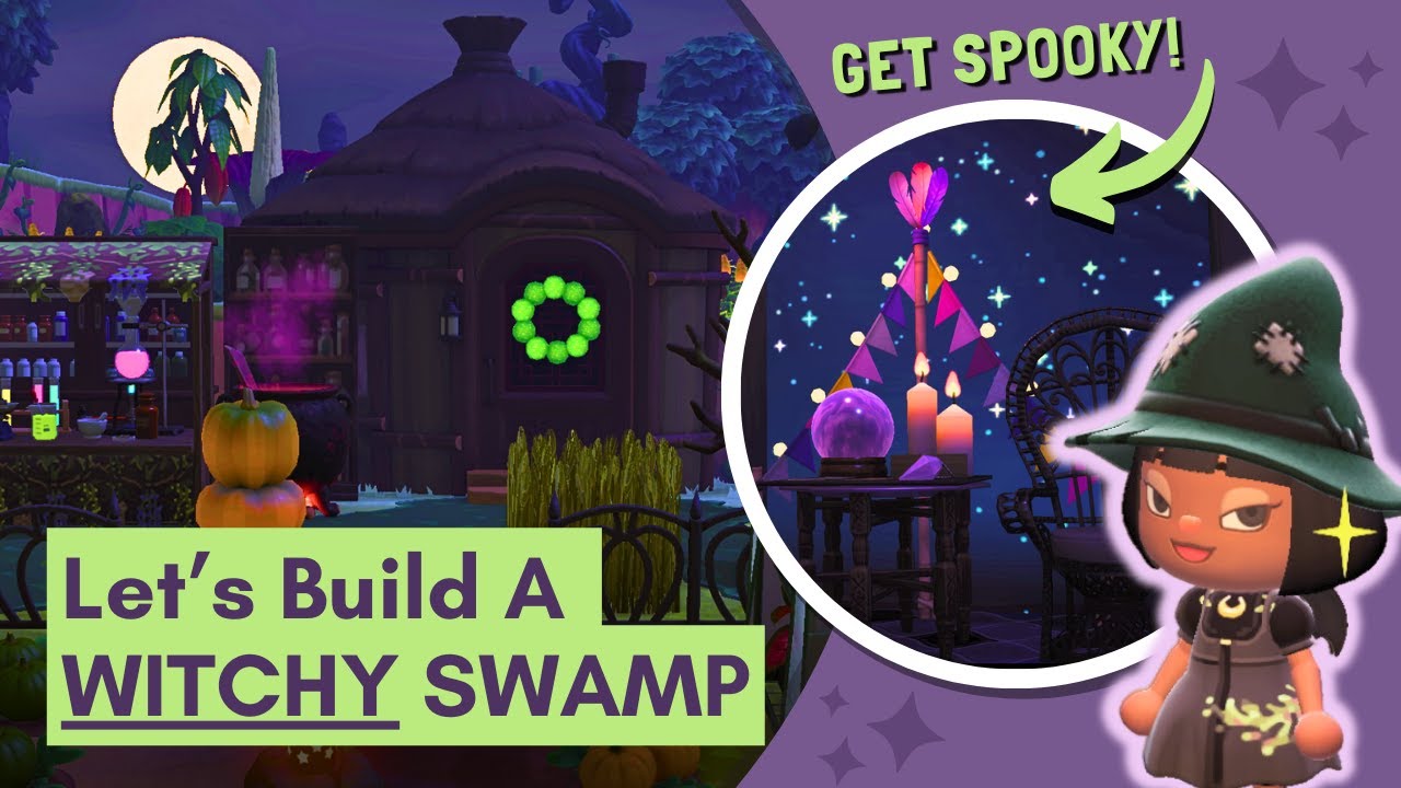 Building a WITCHY SWAMP for all the SPOOKY Vibes | Animal Crossing Swamp Speed Build