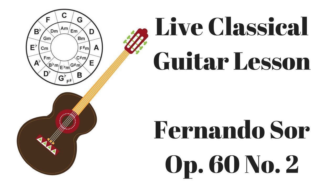 Fernando Sor Op. 60 No. 2 Beginner Lesson - Classical Guitar LIVE