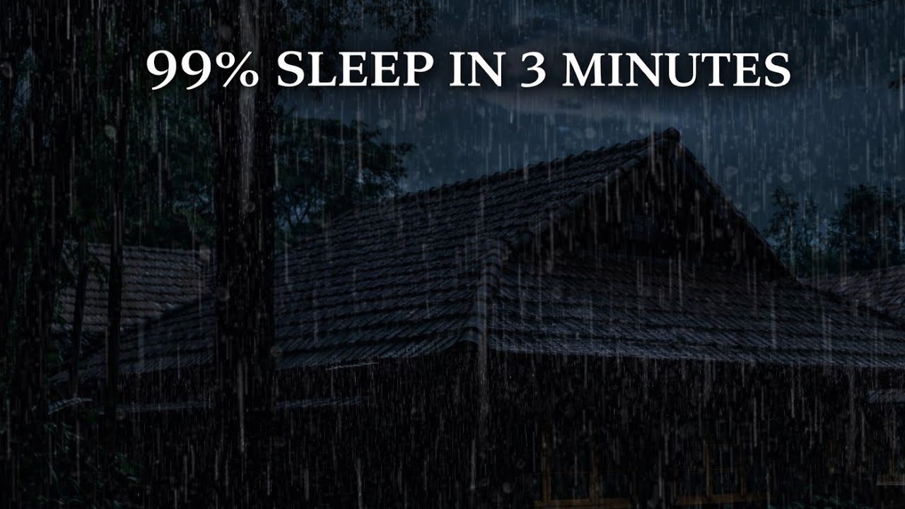 Heavy Rain Sounds for Deep Sleep 🌧️ Fall Asleep Instantly (Black Screen)