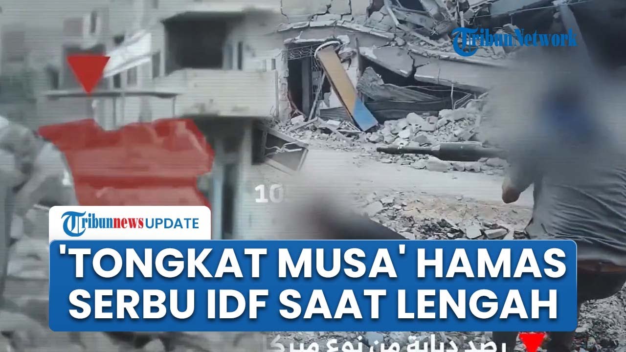 'Tongkat Musa' Hamas Serbu Gerombolan Israel saat Lengah di Gaza, Al-Qassam Nekat Panjat Tank Merkva