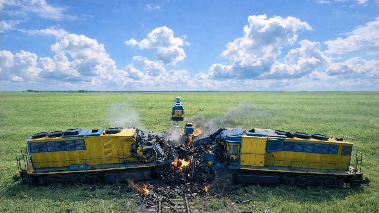 Train Crash in Open Field 😱 | Extreme Train Accident