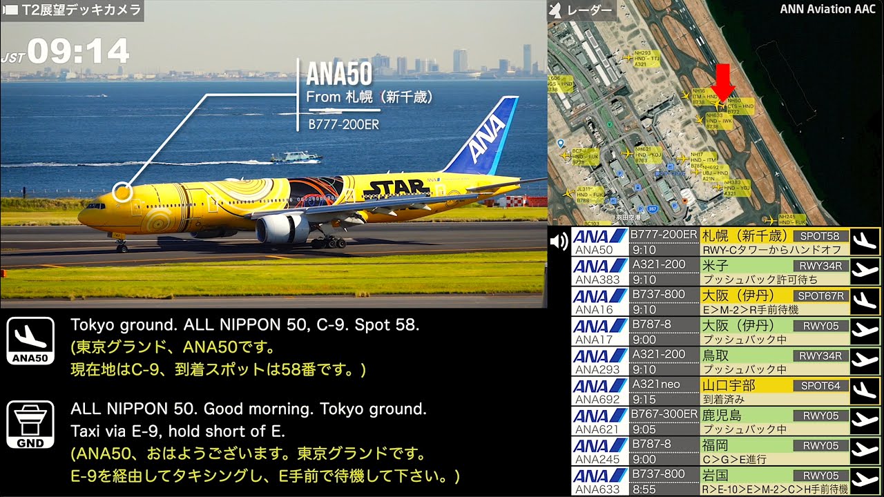 【管制官の飛行機さばきvol.7】羽田空港 グランド管制官 同時に11機をさばく神ワザ編【ATC字幕・レーダー・運航票付き】