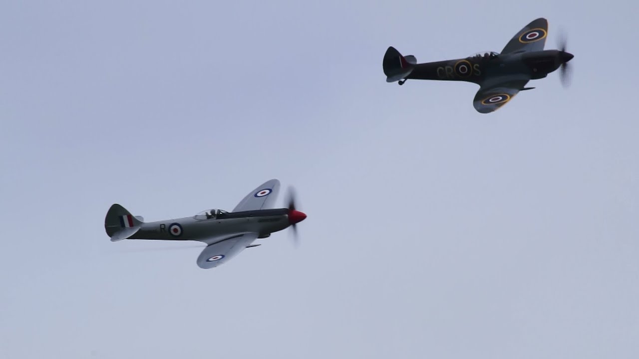 Spitfires Mk.XVI and Mk.XVIII at East Kirkby 6th April 2015