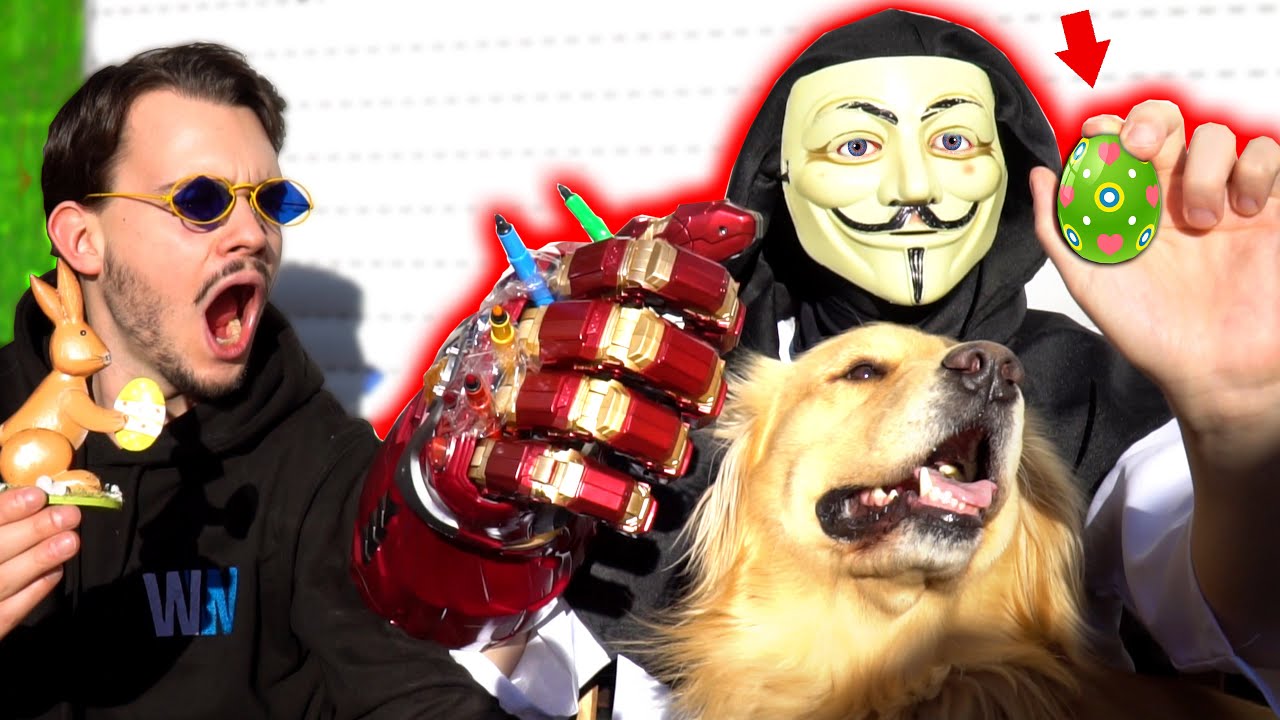 OSTEREIER BEMALEN CHALLENGE mit XXL GAMIE HAND geht schief wegen HUND LUCKY