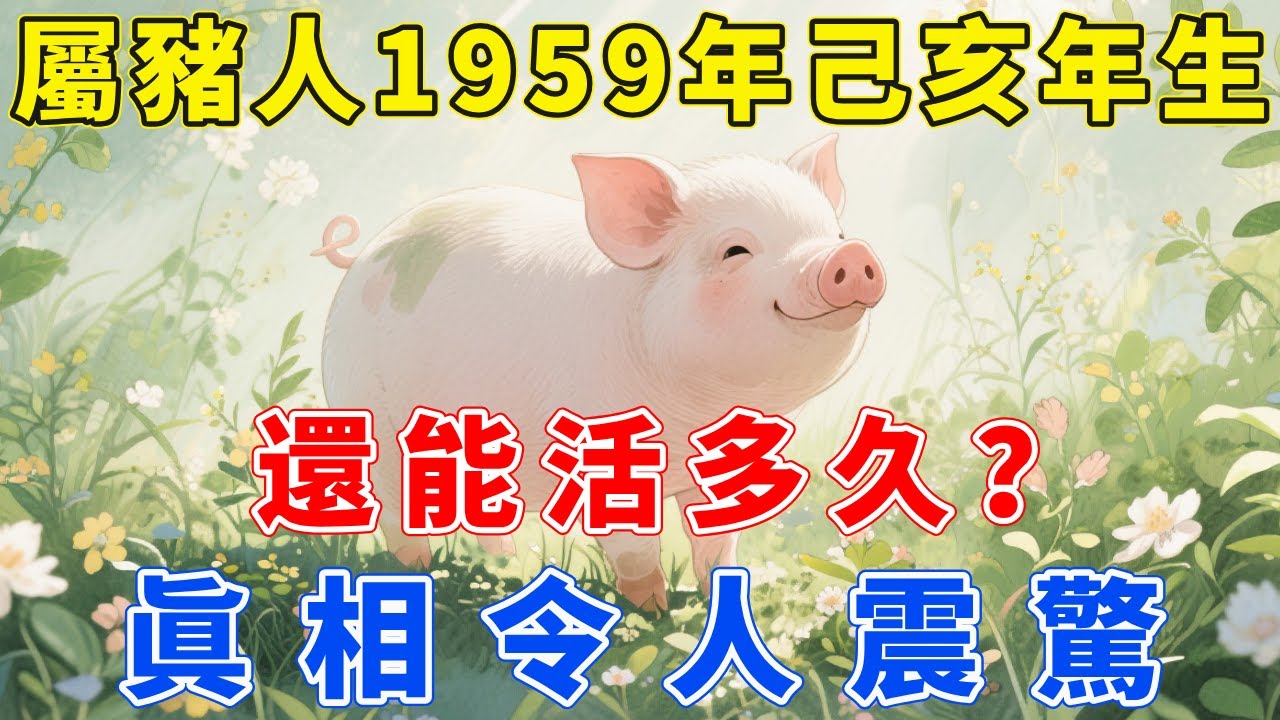 屬豬人，1959年己亥年生，還能活多久？真相令人唏噓，很多人看完都沉默了！【福慧生肖】#生肖 #運勢 #風水 #財運 #命理